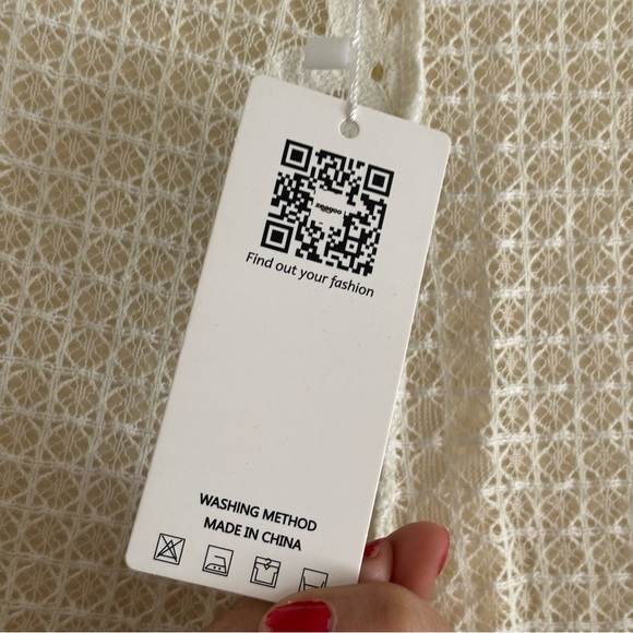 Zeagoo White Lace Swim Coverup with Scalloped Edges Size Large NWT - Picture 6 of 8